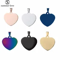 20mm 25mm rostfritt stål hjärta charm med kontakt blå svart guld hjärta form hänge för halsband DIY handgjorda smycken gör älskling gåva