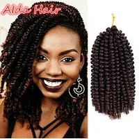 8Inch Jamaican Bounce Curl Crochet Hair Spring Twist Ombre T1 27 30 BUG Kanekalon Braiding Hair Extensions Natural Nubian Twist Braids