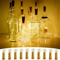 Luces de botella de luces Xmas / Decoración de fiesta LEDS Gadget Forma de corcho para 1m 10 LED Botellas de vino Fiesta de cadena Corchos En forma de alambre de plata Atmósfera estrellada Luz