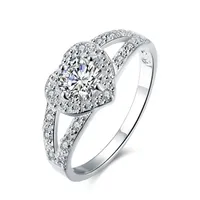 Epacket DHL chapeado esterlina prata coração em forma de anel de pedra Dasr388 US tamanho 8; boa A ++ feminino 925 prata placa de casamento anéis de casamento jóias