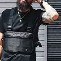 Sacs de taille Cross Body Poffon Sac Streetwear Noir Hip Hop Fanny Pack Men Tactical Tactical Kanye Packs