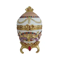 Smycken Box Royal Luxury Egg Imperial Ryssland Souvenir Smycken Box Vintage Egg Standing Box Heminredning