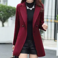 Feitong 사무실 겨울 여성 플러스 사이즈 칼라 긴 소매 옷깃 코트 트렌치 재킷 슬림 정식 오버 코트 겨울 outwear