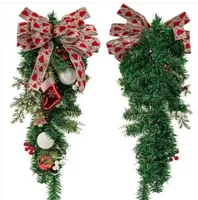 2020 HOT SALES 24inch Bowknot Christmas Hanging Ornaments For Xmas Tree Door Wall Decoration