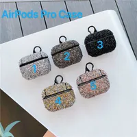 Luxe Designer Airpods Pro Cases Flash Diamond Bluetooth Headset Cover voor 1/2 Pro Bling Plastic Opbergdoos Groothandel Air POD Case