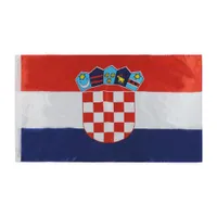 Chorwacja Flaga 3x5ft 150x90cm Poliester Drukowanie Kryty Outdoor National Wiszące flaga z mosiądzami Przelotki Darmowa Wysyłka