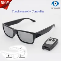 Neue Heiße FHD 1080P Smart Wearable Sonnenbrille mit 2 Beinen Ersatzbatterie Fernbedienung Video Invisible Camera Glasses