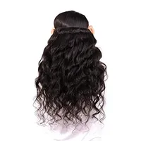 Double clip Trame de 18inch dans les extensions de cheveux 100% Remy cheveux humains pour les femmes noires Plein Tête Corps Noir naturel vague 120g / set
