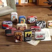 Storage Boxes & Bins American Style Mini Tin Zakka Vintage Small Metal Tins storage box organizer random