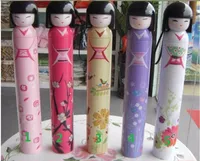 Novità Kokeshi Doll ombrello pieghevole giapponese bambole carino bottiglia pieghevole della ragazza del kimono tradizionale Ombrello - 9 colori