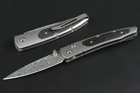 Speical Erbjudande VG10 Damascus Steel EDC Pocket Folding Kniv TC4 TTitanium Carbon Fiber Sheet Handle Survival Tactical Fold Knives