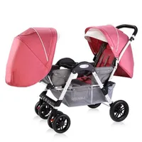 Leve Twins carrinho duplo carrinho de bebê para se sentar frente a frente, pode mentir pode sentar, 2 Assentos carrinho para 0-36 meses Crianças