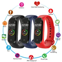 2020 Nowy M4 Smart Watch Band Inteligentne opaski na rękę Zespół Sportowy Tętno Fitness Tracker Motion Wodoodporna bransoletka z pakietem detalicznym