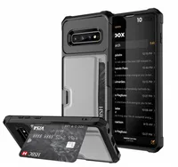 Estande magnética phone case com slots de cartão de crédito para iphone x xs max xr 8 7 6 s plus s10e s10e cobertura completa do carro titular phone case