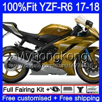 Injectielichaam voor Yamaha YZF600 YZF R6 YZFR6 2017 2018 248hm.20 YZF 600 YZF R 6 YZF-600 Gloss Goud Hot YZF-R6 17 18 FUNLINGS KIT + 7GIFTEN