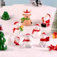크리스마스 눈사람 마이크로 풍경 분재 장식 산타 홀리 수지 크리스마스 선물 소형 수지 크리스마스 인형 장식