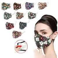 Masque de visage floral anti-poussière PM2.5 Coton imprimé lavable filtre filtre à l'extérieur de la couverture de la bouche OOA8083