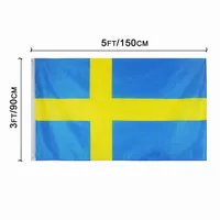 Suède Drapeau 3x5FT 150x90cm Polyester Impression Intérieur Extérieur Drapeau Hanging nationale laiton Œillets Livraison gratuite