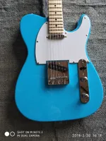 Free Shipping, Six String Tele Electric Guitar, Sturdy Body Guitar Telecaster Sky Blue OEM Vintage Style Electric Guitar Spot