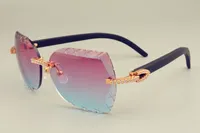 2019 novo transporte livre DHL lente quente-vendendo óculos de sol 8300593-A madeira natural preto também óculos, diamantes de luxo espelho do pára-sol unisex,