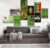 패션 세련 된 빈티지 주석 기호 Plantlife 메이플 잎 바 호텔 샵 홈 장식 벽 포스터