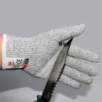 Nivå 5 Anti-Cut Handskar Säkerhetsskärning Säkert stab Resistent Rostfritt Stål Tråd Metall Slaktare Säkerhet Vandringshandskar
