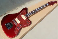 Firma metal directo roja de la guitarra eléctrica con pastillas P90, palisandro, Rojo tortuga golpeador Shell, se pueden personalizar.