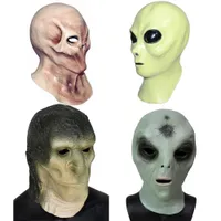 Máscaras de terror de venta caliente Máscara de cabeza de monstruo alienígena de látex Esqueleto de OVNI Criatura del espacio exterior Máscara de fiesta de disfraces de Halloween