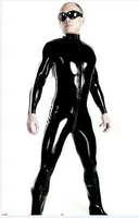 XX63 플러스 사이즈 S-4XL 섹시한 란제리 남자 Catsuit 가짜 가죽 프론트 지퍼 가랑이 2020 Bodysuit Fetish Casures 에로틱 란제리