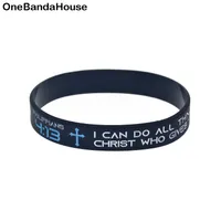 100PCS Jesus Silicone Rubber Bracelet I can do all things through Christ who gives me strength