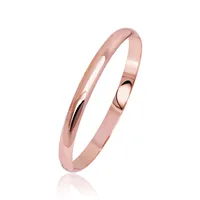 (73BA) Smooth Bracelet Bangles Women Rose Gold Plated Classic Style No Skin Allergy Nickel Free