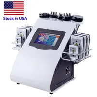 Stock in USA Più alto 40K Macchina per cavitazione ultrasonica 8 pads Liposuzione LLLT Lipo Laser RF Vacuum Cavi Lipo Slimming Cura della pelle SALON Spa