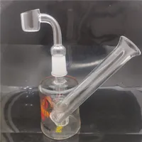 Recycler Glass Bongs Joint 14.4mm Bubblers Beaker Bong with Quartz Banger Nail for Dab Rig Bong Inline Percolator America dunkin dabs