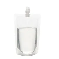 Klare Getränke Beutel Taschen 200ml - 500ml Stand-up Plastik Trinkbeutel mit Halter wiederverschließbar Hitzedichte Wasserflaschen Getränke Beutel Taschen