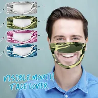 Designer masque visage Protection pour les personnes sourdes et muettes lèvres avec des masques bouche claire Fenêtre coton visible visage lavable et réutilisable Masque