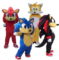 2019 Högkvalitativa Sonic och Miles Tails Mascot Kostym Fancy Party Dress Carnival Costume