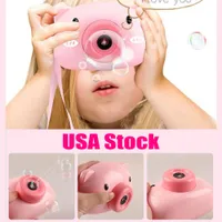 米国在庫楽しいかわいい漫画豚カメラ子供の赤ちゃんの泡屋外の自動バブルメーカーサプライズギフト子供のためのおもちゃのおもちゃのための贈り物