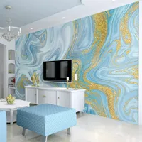 Обрасывание пользовательских 3D обои посыпные золотые синие текстуры мода полосы фото роспись стены росписью гостиной спальня телевизор фоновая стена