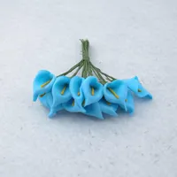 Simulé Calla Lily simple feuille Mini Manuel de fleurs de soie mariage Bonbonnière mousse fleurs décoratives 8 8hyE1