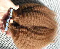 Nastro nelle estensioni dei capelli umani italiano / grossolano Yaki 40pcs Kinky Dritto trama pelle capelli umani