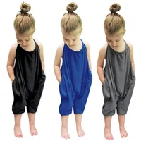 Bébés filles Bracelet Romper INS Couleur unie Sling combis 2019 mode d'été Boutique vêtements pour enfants Escalade C6224