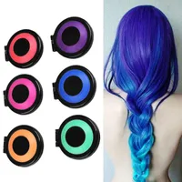 6 colori di capelli temporanei in polvere colorante per gesso con pastelli per mascara per capelli in stile styling per la cura dei capelli fai da te