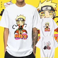 Naruto e Sasuke Cartoon T Shirt da uomo Cool Design da uomo di alta qualità Tops personalizzati T-hipster Tees Casual T-shirt Harajuku Streetwear