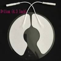 11cm Dezenas (4.3inch) adesivas Eletrodo Pads Bra não-tecidos com 2pcs Pin Cable 2 milímetros Massagem Terapêutica Conductive Gel