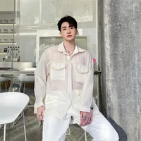 New Style Xiaoxiangfeng Sunscreen Coat Long Sleeve Men&#039;s Perspective Care Machine Thin Sunscreen Shirt