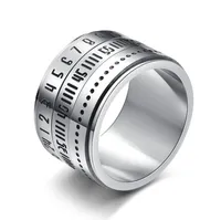 Titanium Aço Árabe Digital Hipster anel pode ser usado como um presente para amigos e familiares