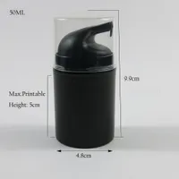 24 x 50 ml Svart plastluftfri lotionpumpflaska Tomt vakuumtryck Elmusion Travel Cosmetic Containers