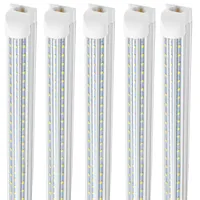 Sunway-EUA, Integrate D-shaped Tubo LED T8 4 8 pés LED Lâmpada fluorescente 120W 8FT 3Rows LED Light Tubes Cooler English