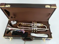 Bach Stradivarius LT180S-72 Trumpet Authentic Duplo prata banhado B Plano Professional Trumpet Top Musical Instruments Latão