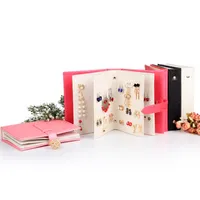 Jewelry Stand 1pcs Hot Women Stud Earrings Collection Book PU Leather Earring Storage Box Creative Jewelry Display Holder Jewellery Organizer